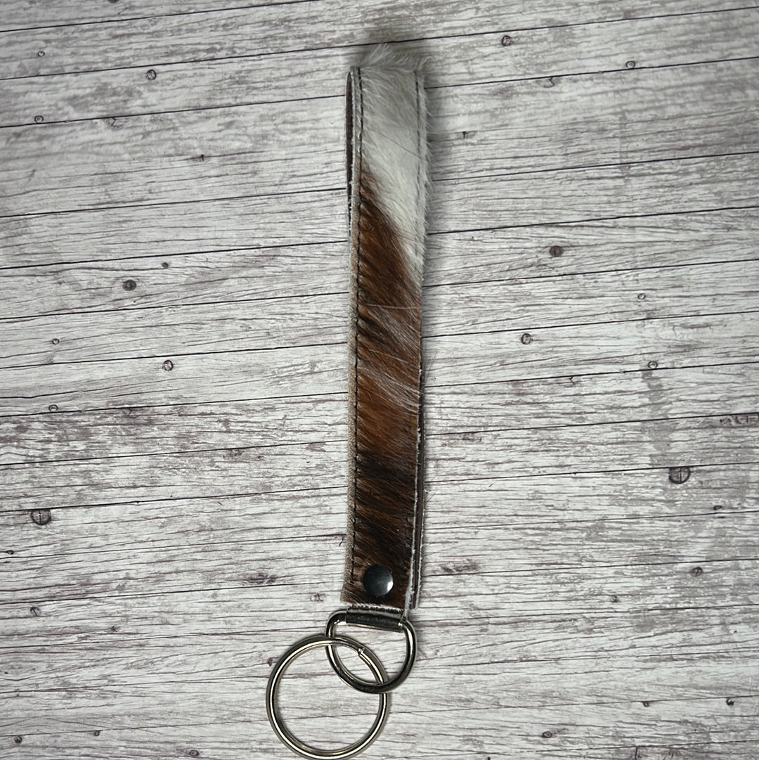 Brindle Cowhide Keychain Wristlet